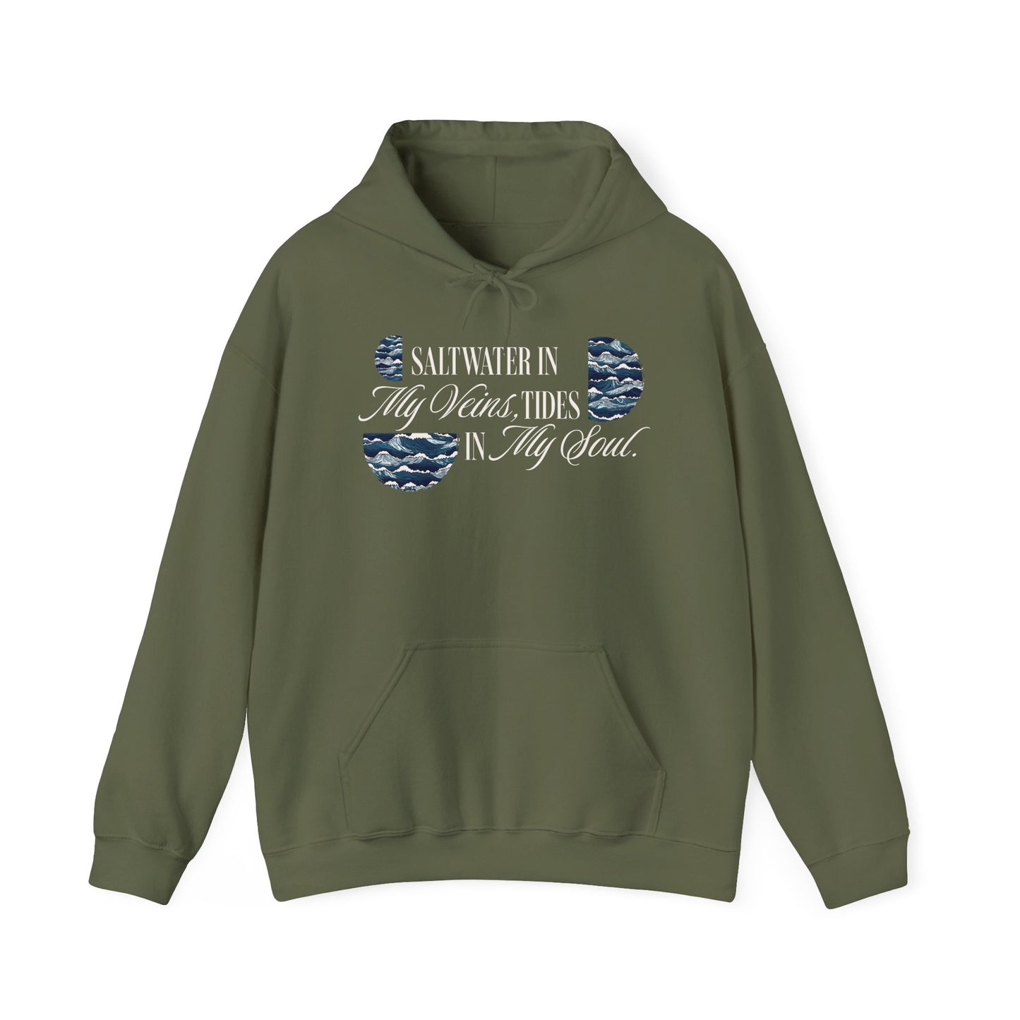 Saltwater In My Veins Tides In My Soul Graphic Hoodie