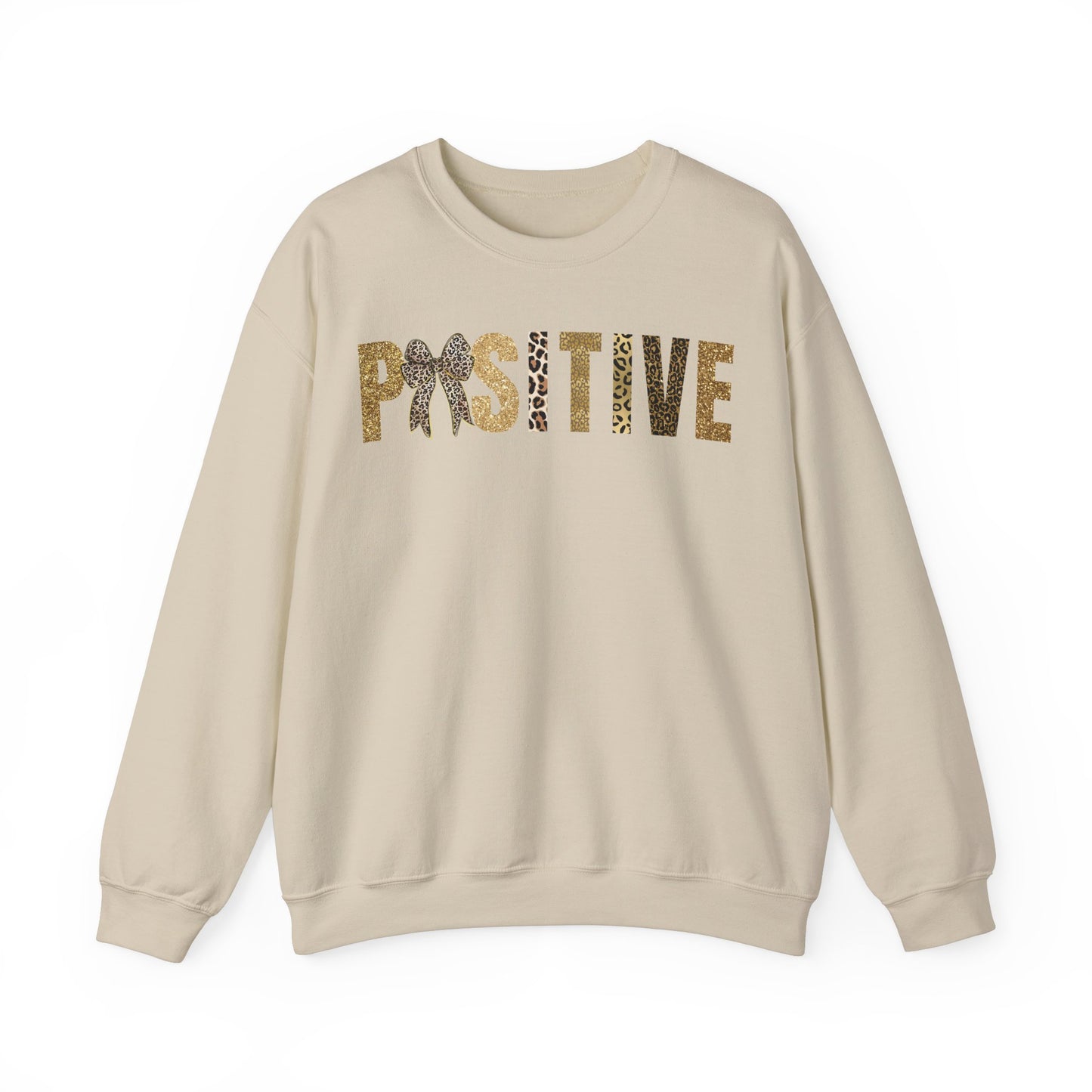 Positive Coquette Bow Glitter Leopard Patterns Sweatshirt