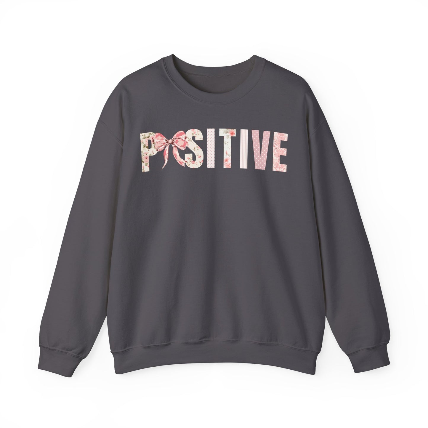 Positive Coquette Bow Pink Floral Patterns Graphic Sweatshirt