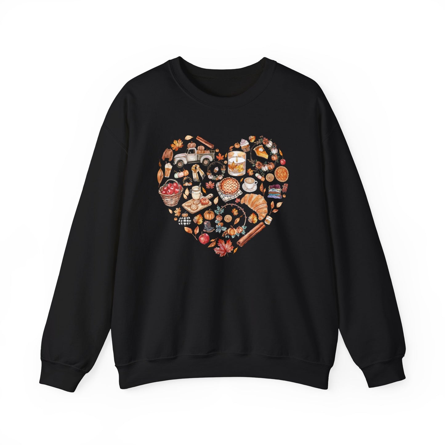 Fall Graphics In Heart Shape Sweatshirt