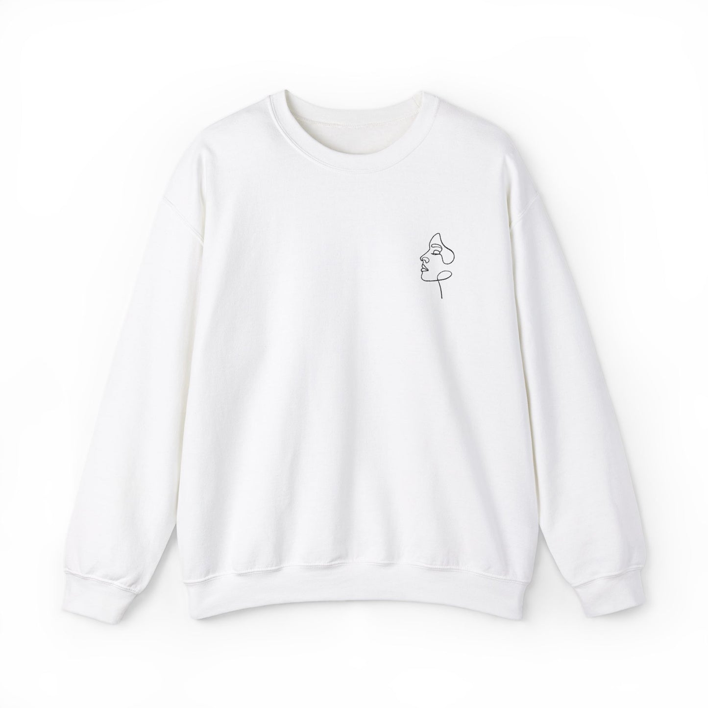 Embroidered Face Minimalist Sweatshirt