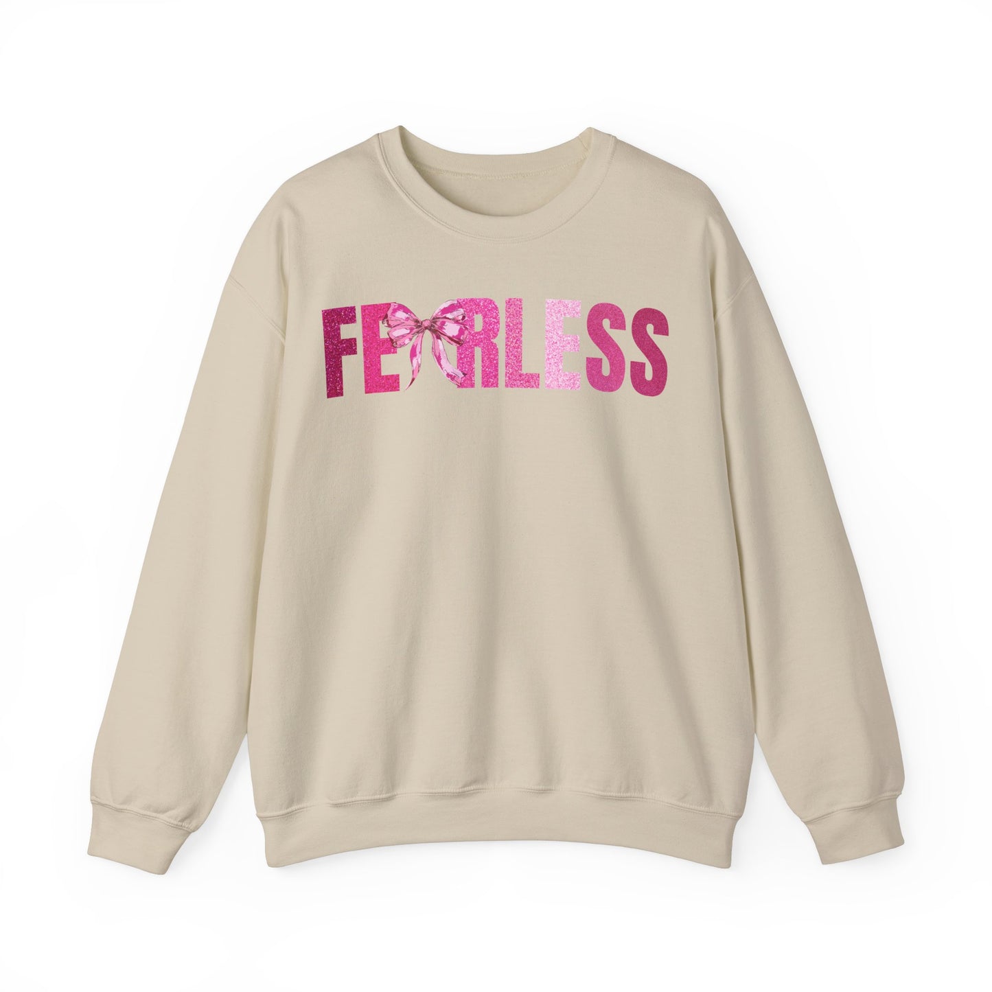 Fearless Glitter Pink Coquette Bow Sweatshirt