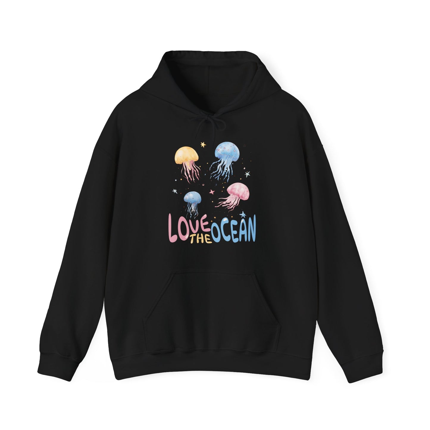 Love The Ocean Jellyfish and Stars Graphic Hoodie