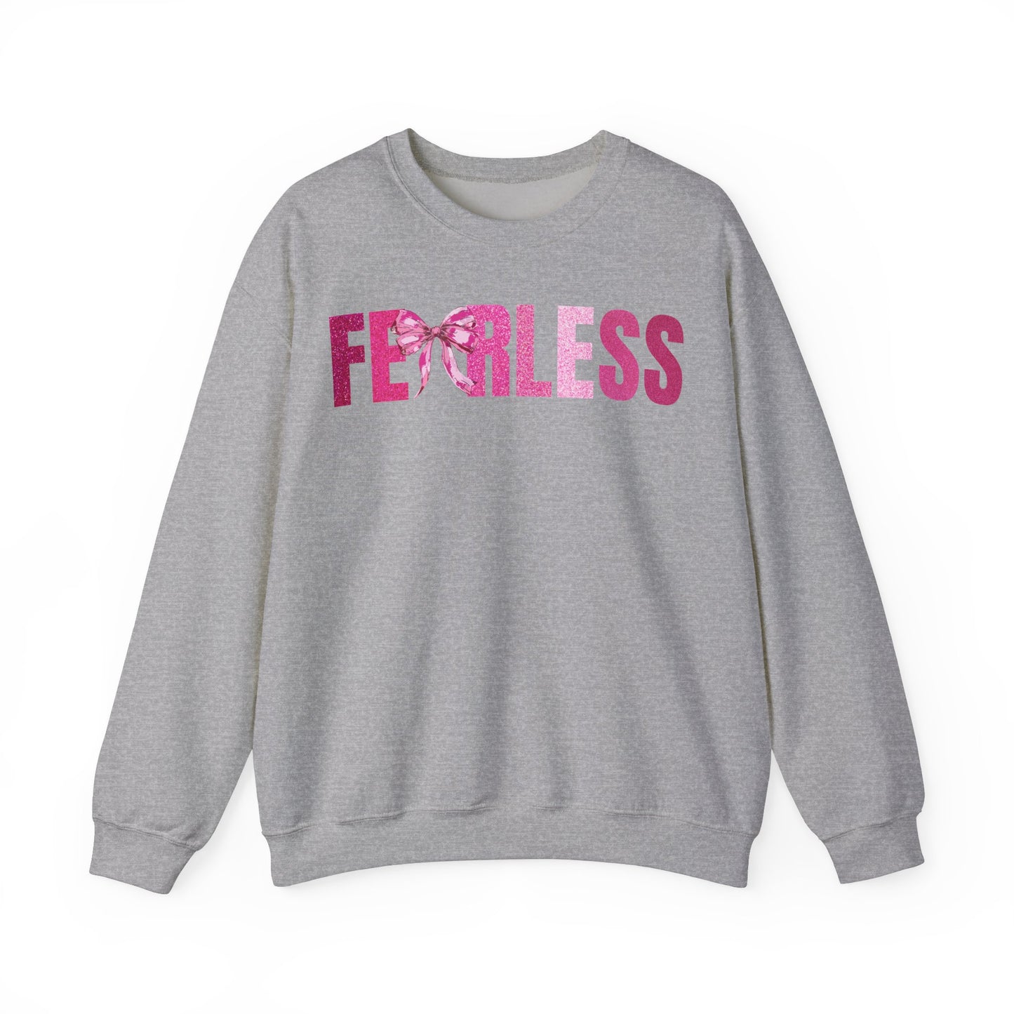 Fearless Glitter Pink Coquette Bow Sweatshirt