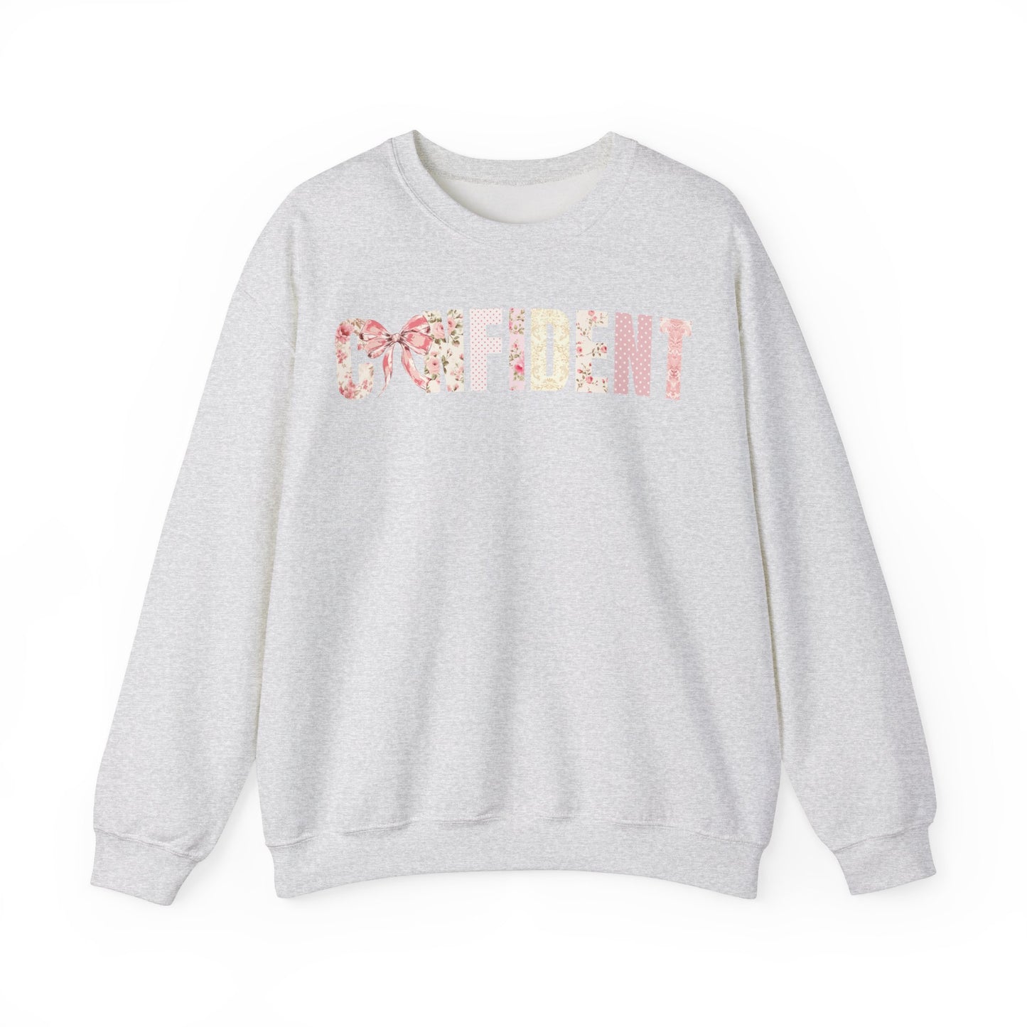 Confident Pink Floral Coquette Bow Sweatshirt