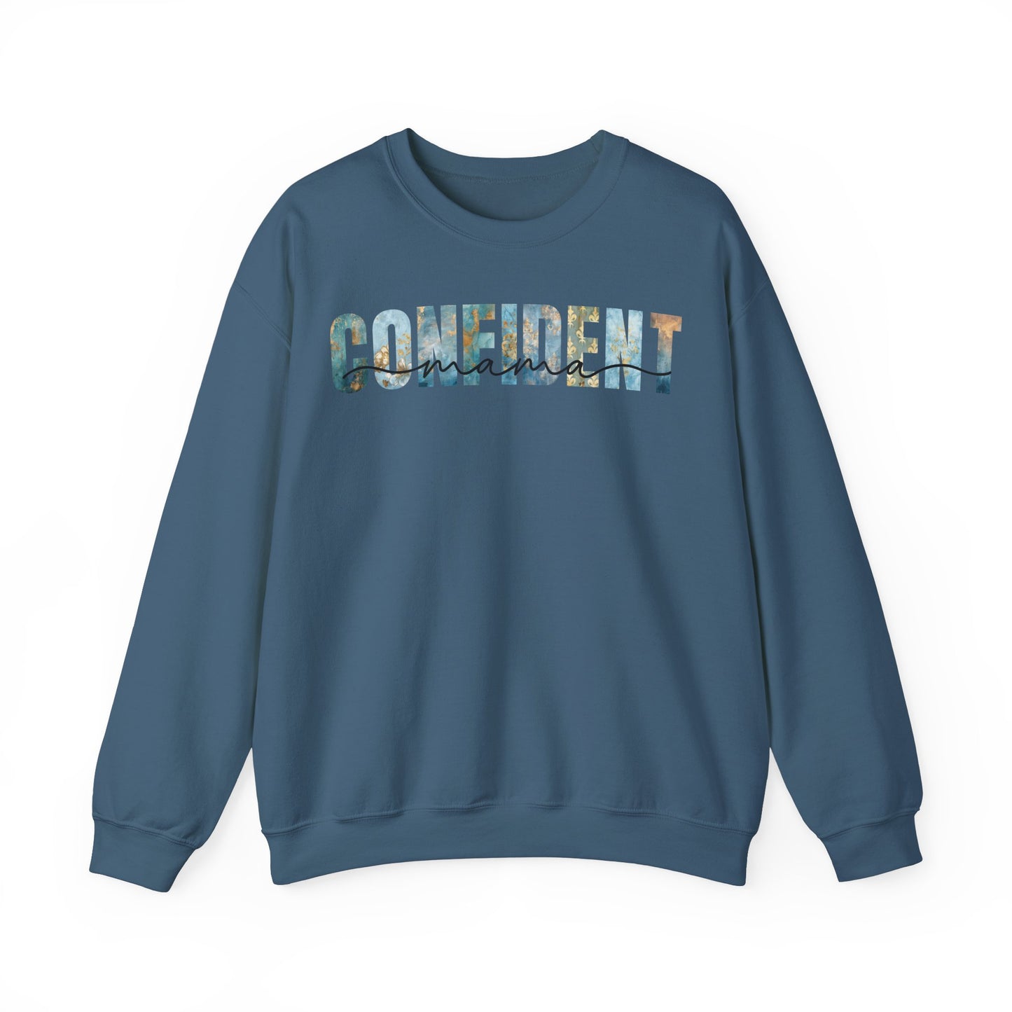 Confident Mama Blue and Golden Pattern Sweatshirt