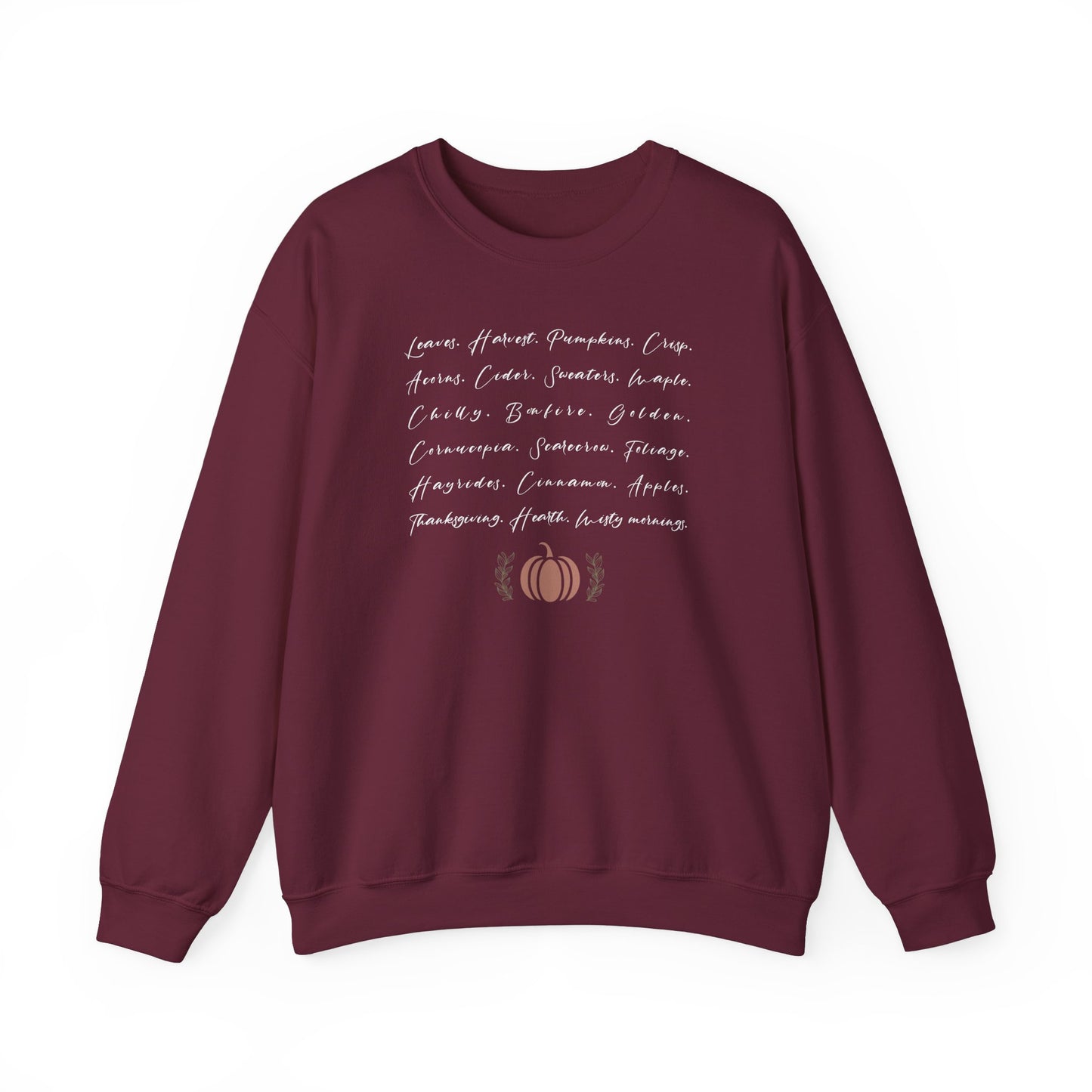 Fall Words in Script Font Sweatshirt