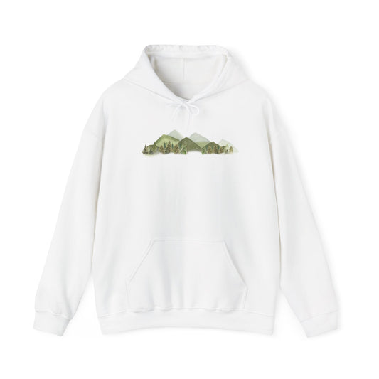 Watercolor Sage Green Mountain Hoodie