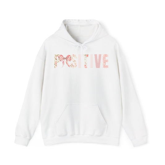 Positive Coquette Bow Pink Floral Patterns Hoodie