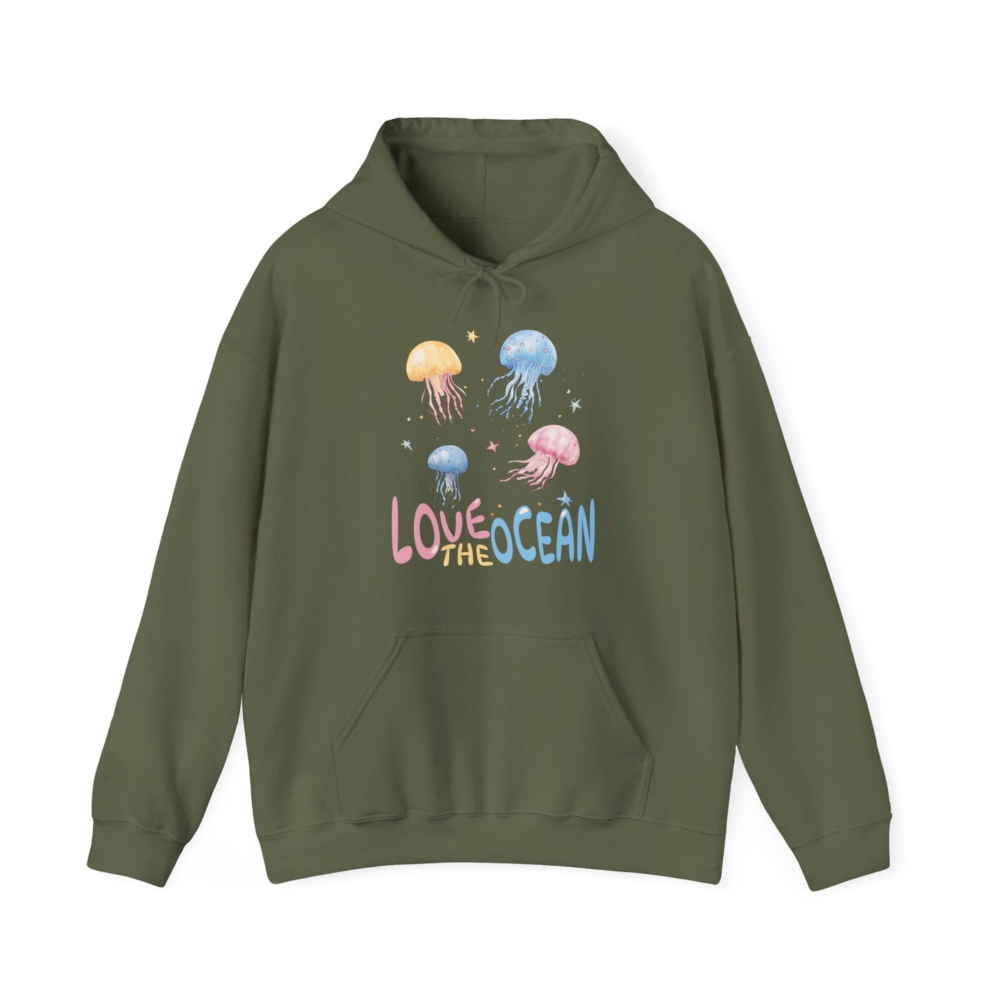 Love The Ocean Jellyfish and Stars Graphic Hoodie