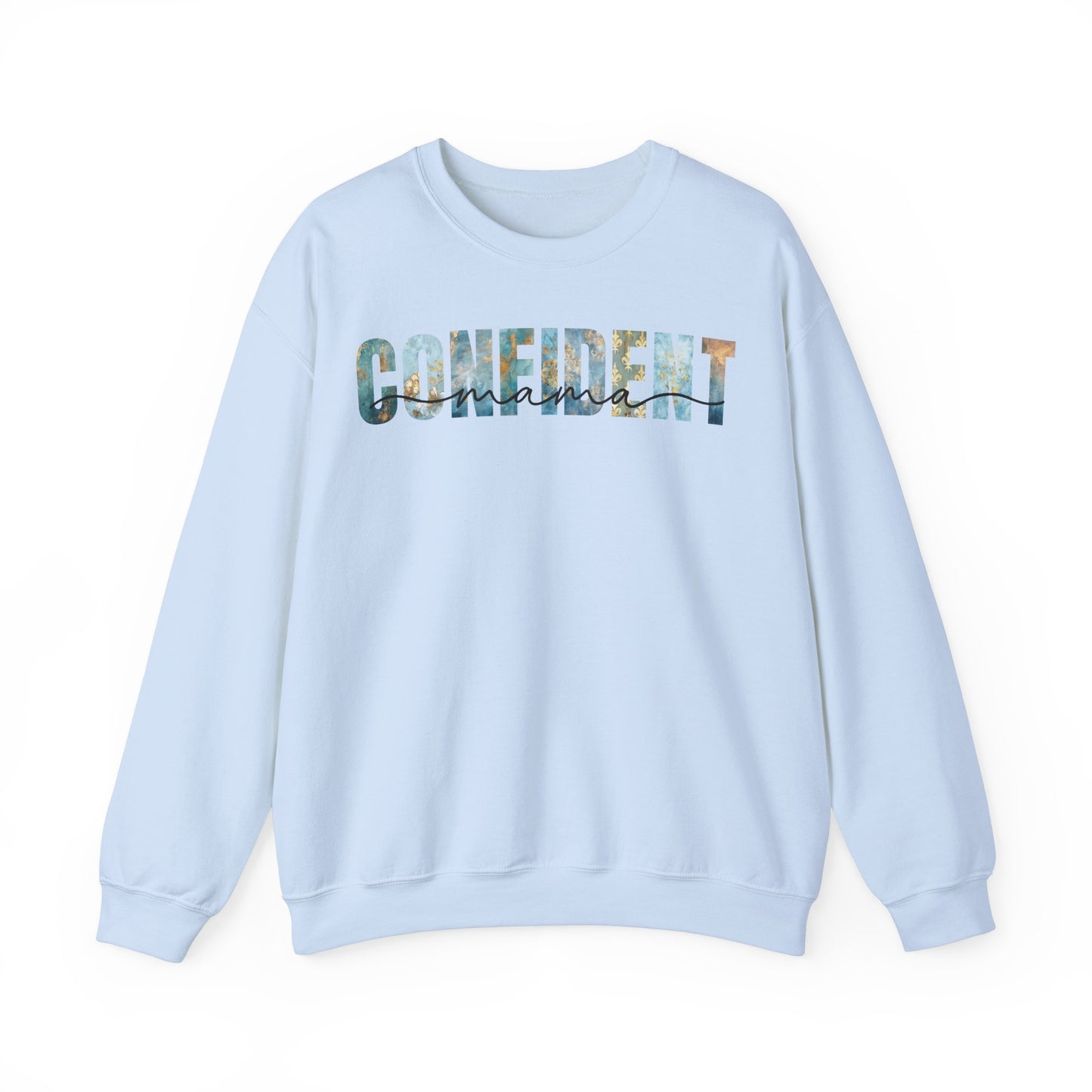 Confident Mama Blue and Golden Pattern Sweatshirt