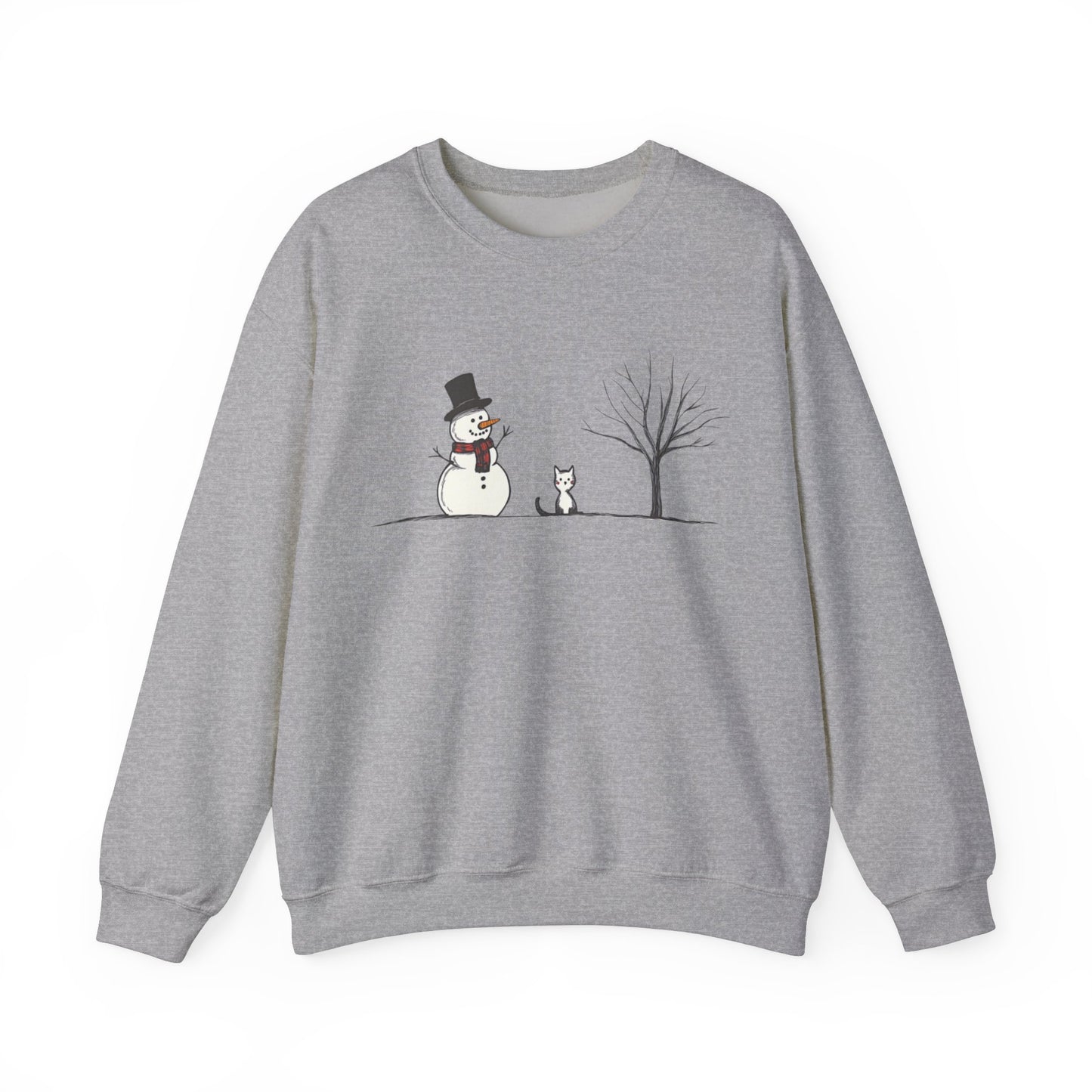 Snowman Tree And Cat Sweatshirt