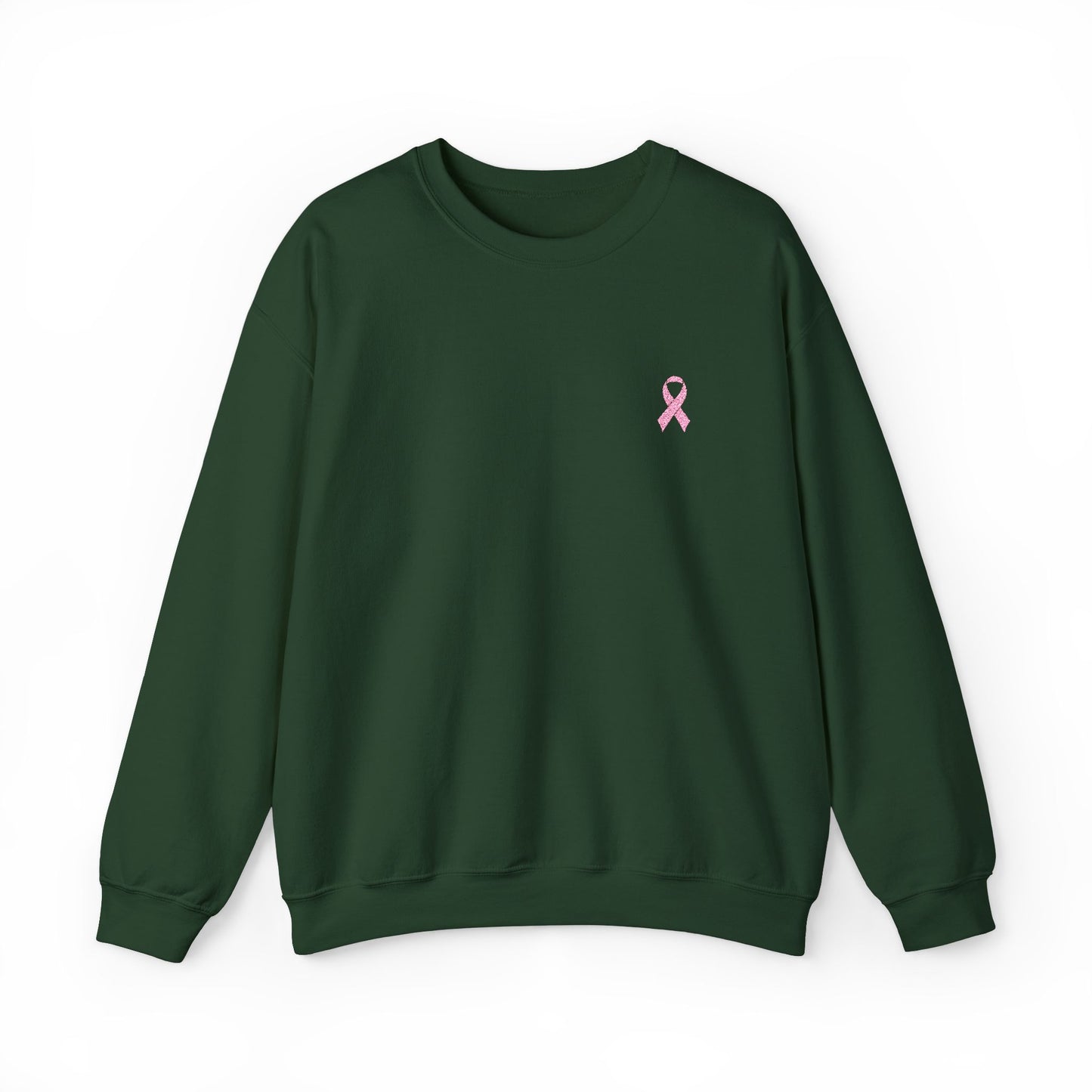 Embroidered Pink Ribbon Breast Cancer Awareness Sweatshirt