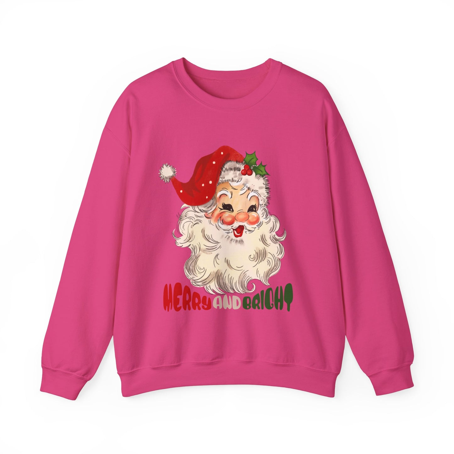 Merry And Bright Cute Santa Sweatshirt