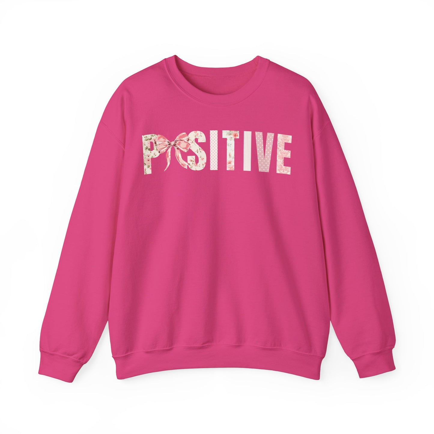 Positive Coquette Bow Pink Floral Patterns Graphic Sweatshirt