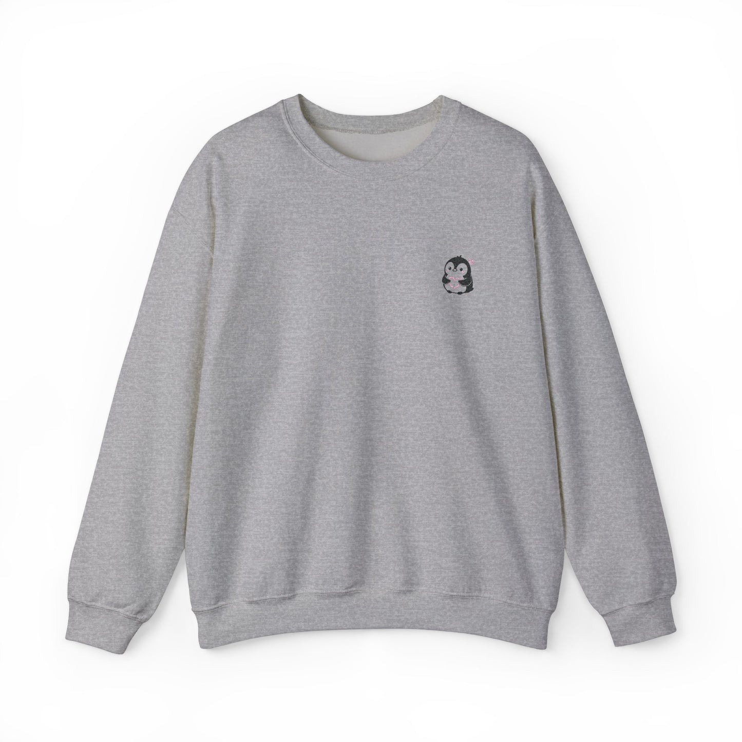 Embroidered Penguin Heart Sweatshirt