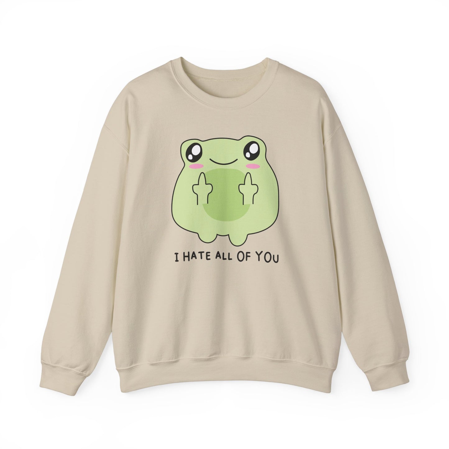 Hate All of You Funny Frog Middle Fingers Sweatshirt