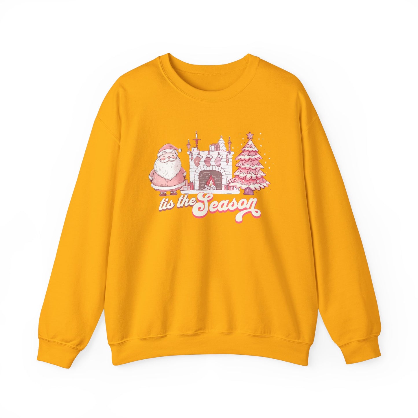 Tis The Season Cute Pink Christmas Graphic Sweatshirt