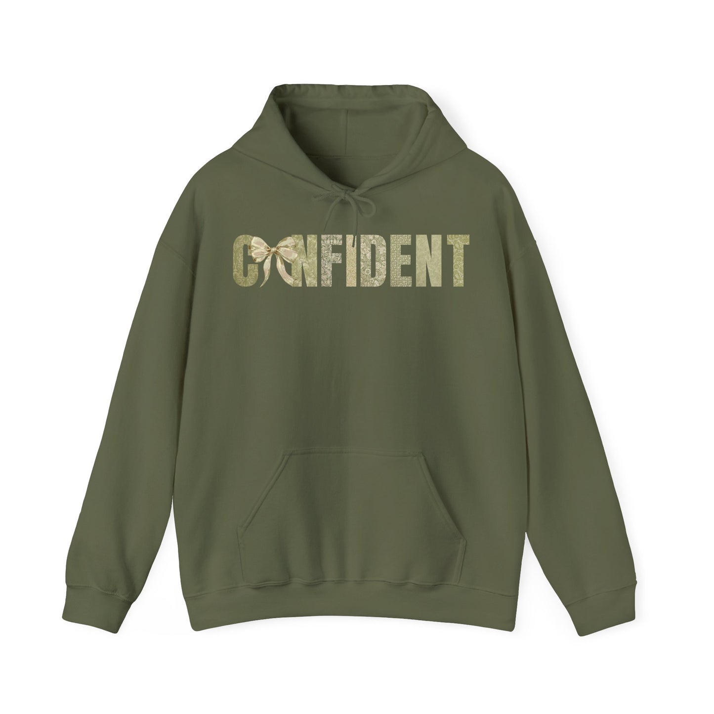 Confident With Coquette Bow Green Patterns Hoodie