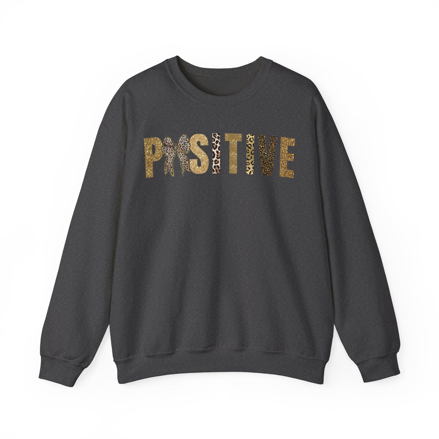 Positive Coquette Bow Glitter Leopard Patterns Sweatshirt