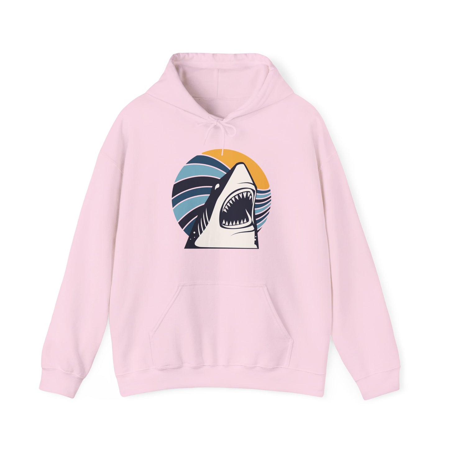 Shark and Waves With Sunset Graphic Hoodie