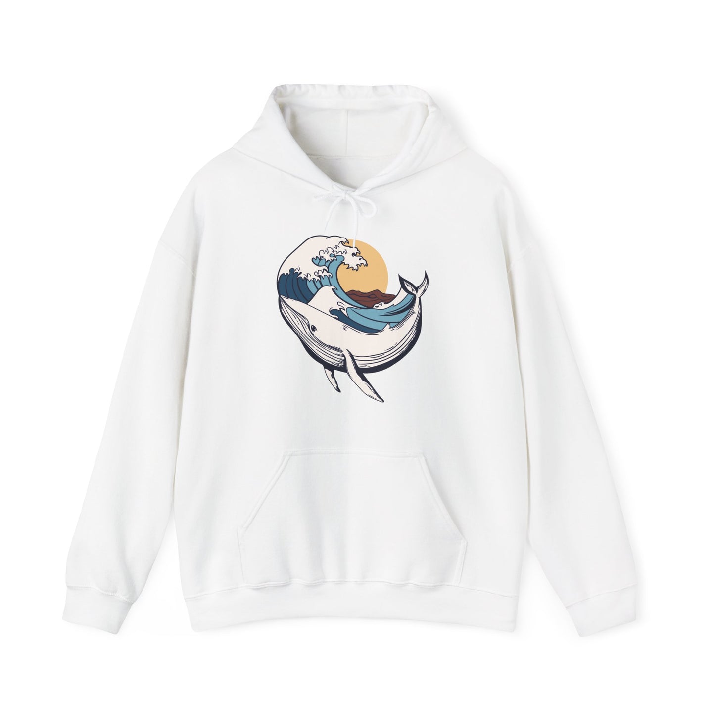 Whale and Ocean Waves With Sun Hoodie