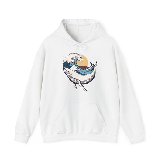 Whale and Ocean Waves With Sun Hoodie