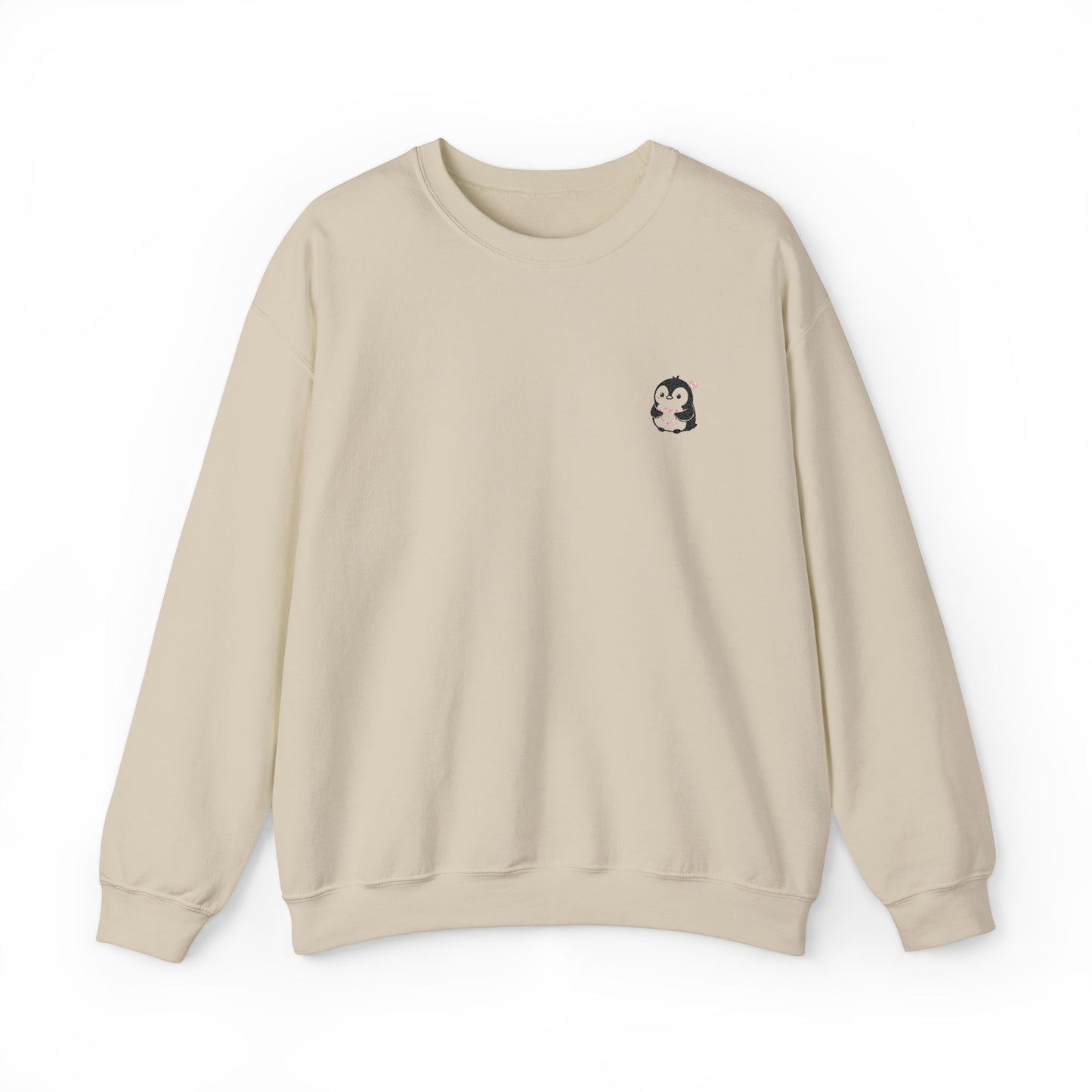 Embroidered Penguin Heart Sweatshirt