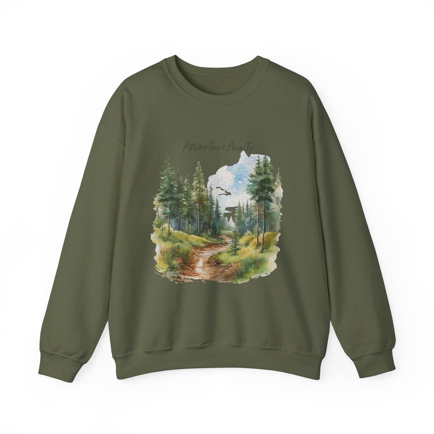 Adventure Awaits Nature Watercolor Sweatshirt