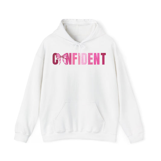 Confident Glitter Pink Coquette Bow Hoodie