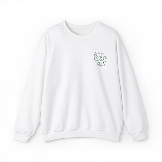 Embroidered Monstera Leaf Sweatshirt