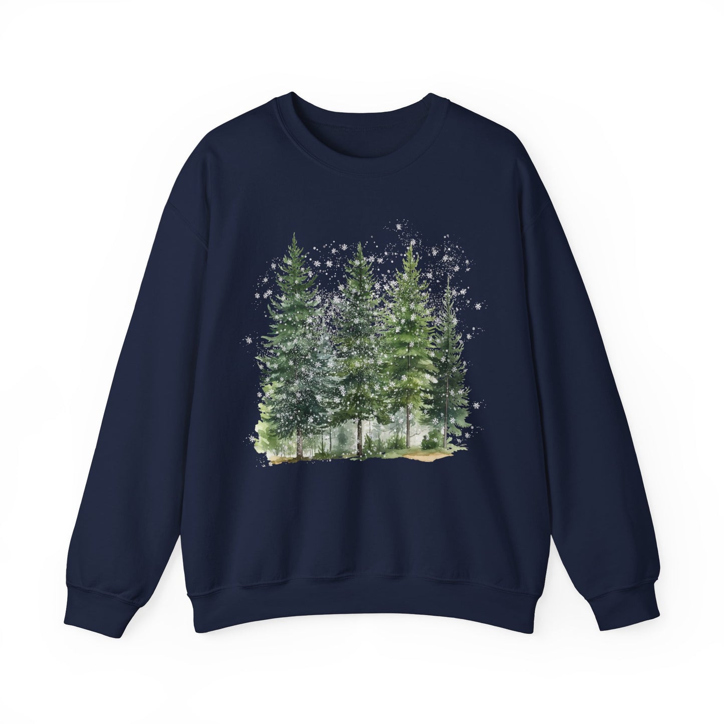 Snowy Pine Trees Graphic Sweatshirt