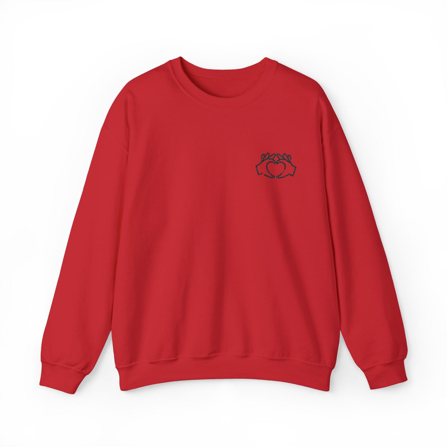 Embroidered Heart Hands Sweatshirt