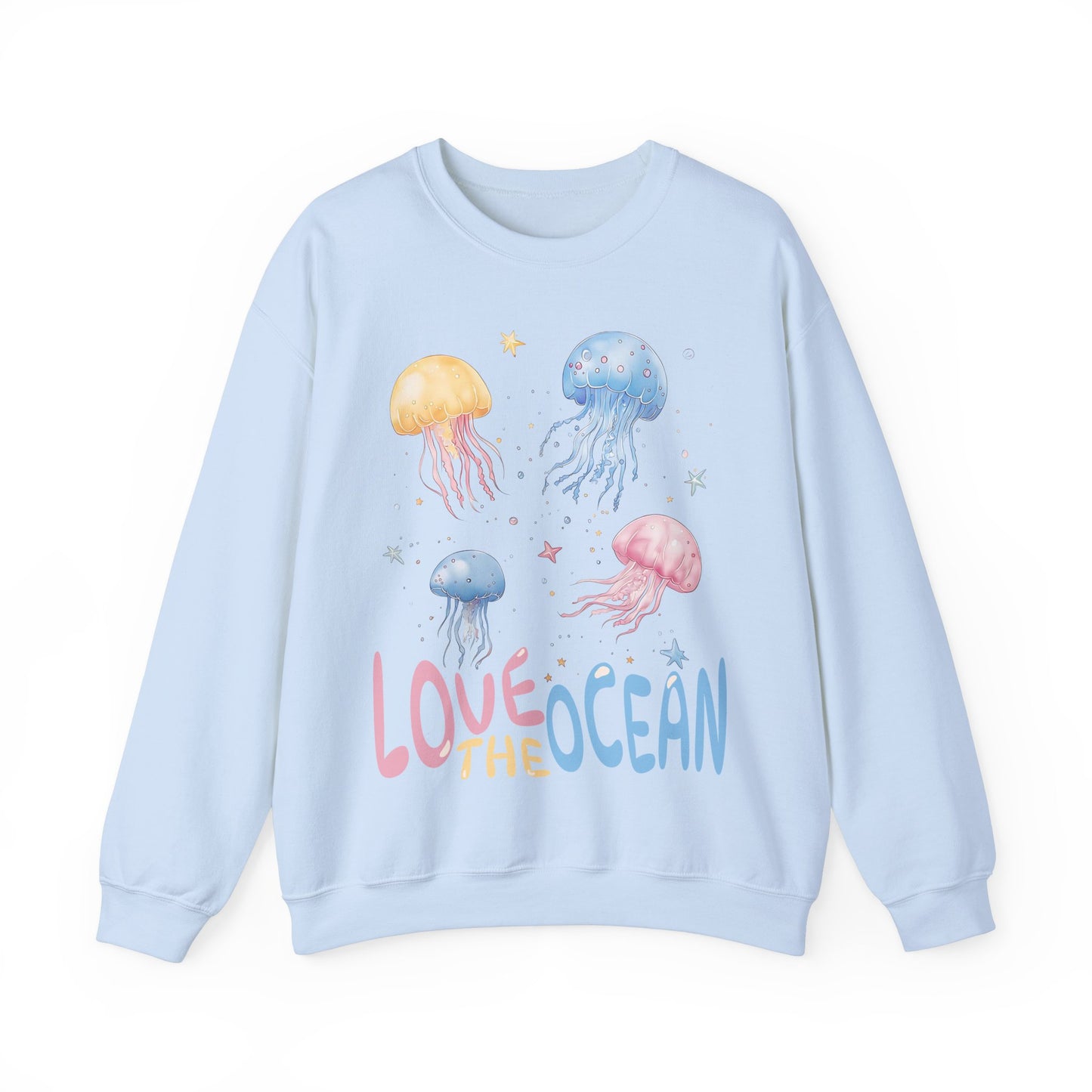 Love The Ocean Jellyfish and Stars Graphic Sweatshirt