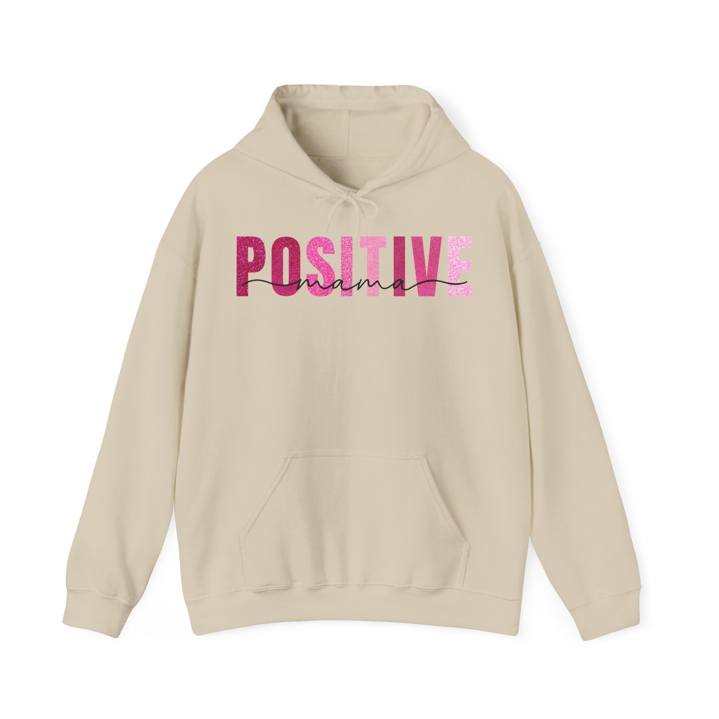 Positive Mama Glitter Pink Patterns Hoodie