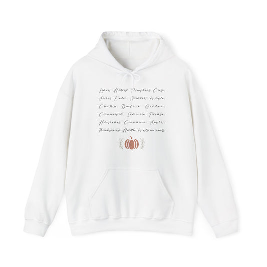 Minimalist Fall Words Hoodie