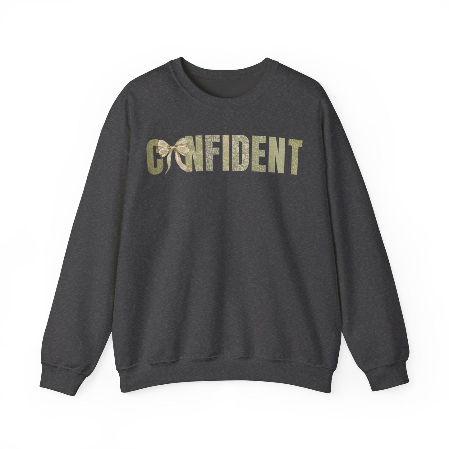 Confident With Coquette Bow Green Pattern Sweatshirt