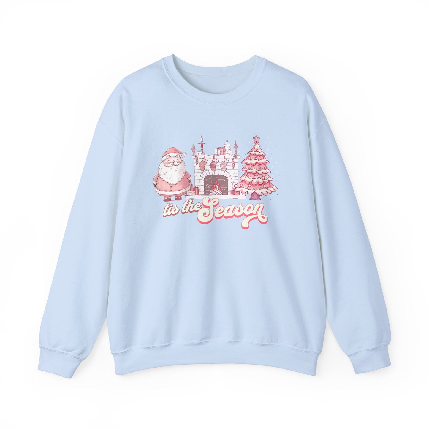 Tis The Season Cute Pink Christmas Graphic Sweatshirt