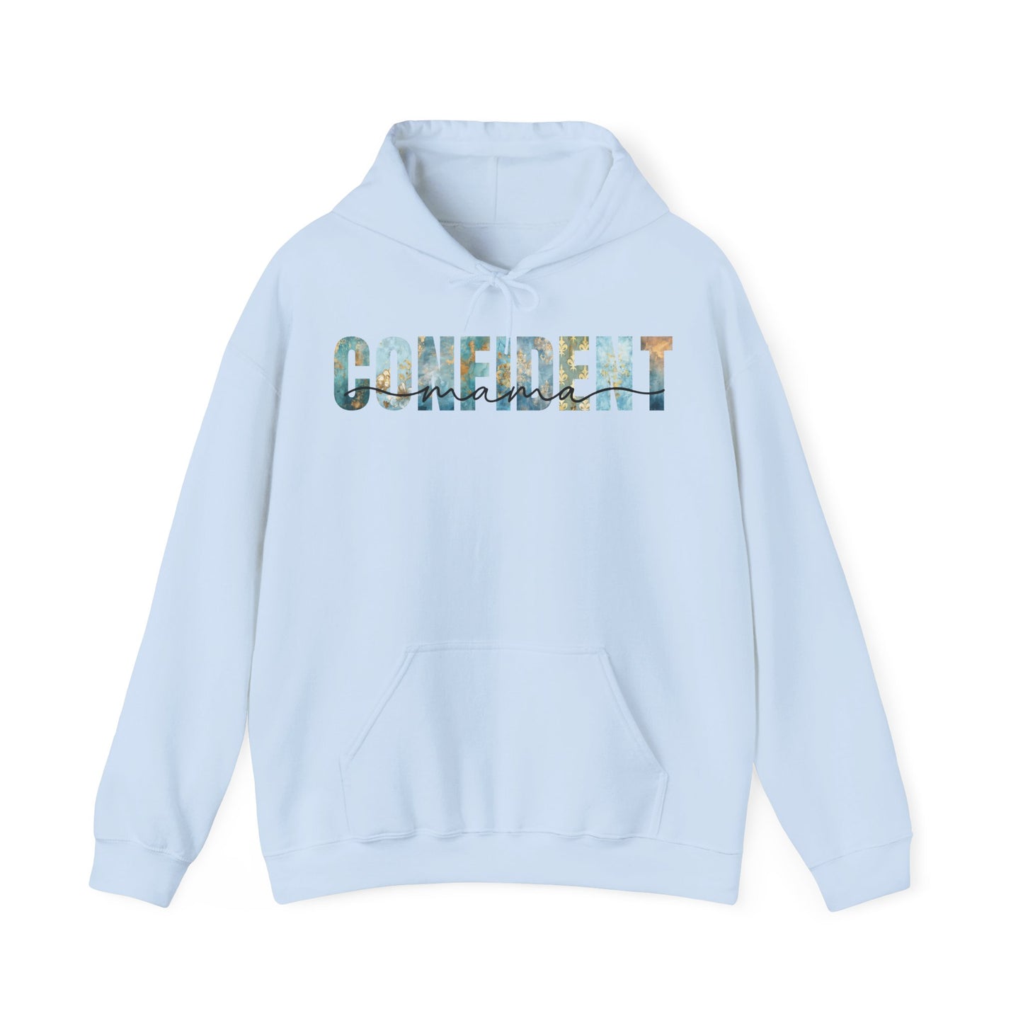 Confident Mama Blue and Golden Patterns Hoodie