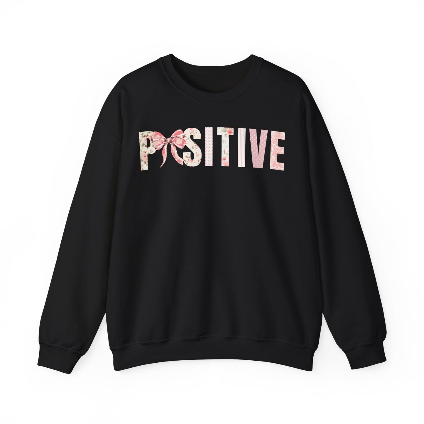 Positive Coquette Bow Pink Floral Patterns Graphic Sweatshirt