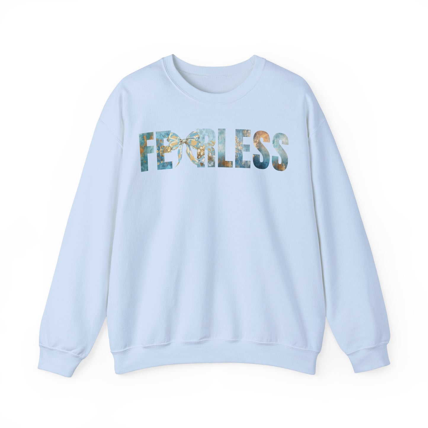 Fearless Golden and Blue Coquette Bow Sweatshirt