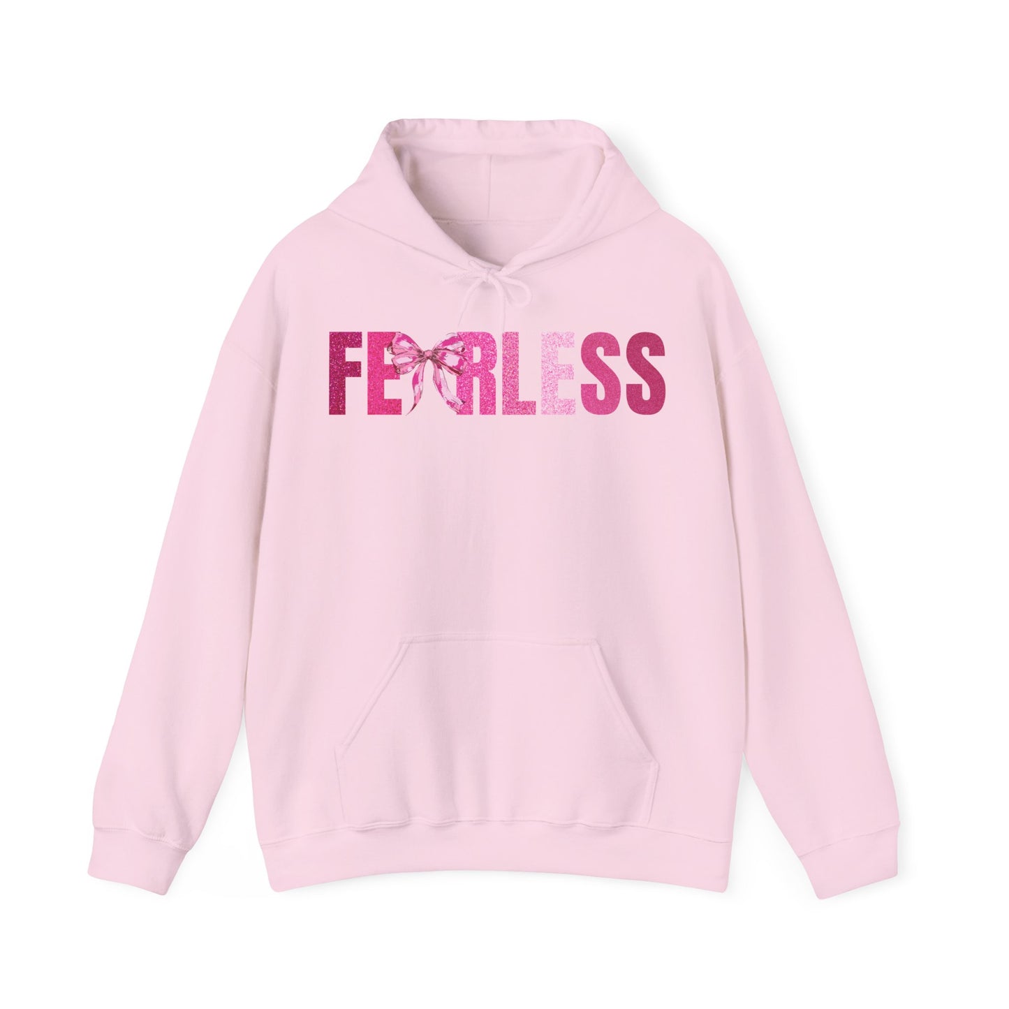 Fearless Glitter Pink Coquette Bow Hoodie