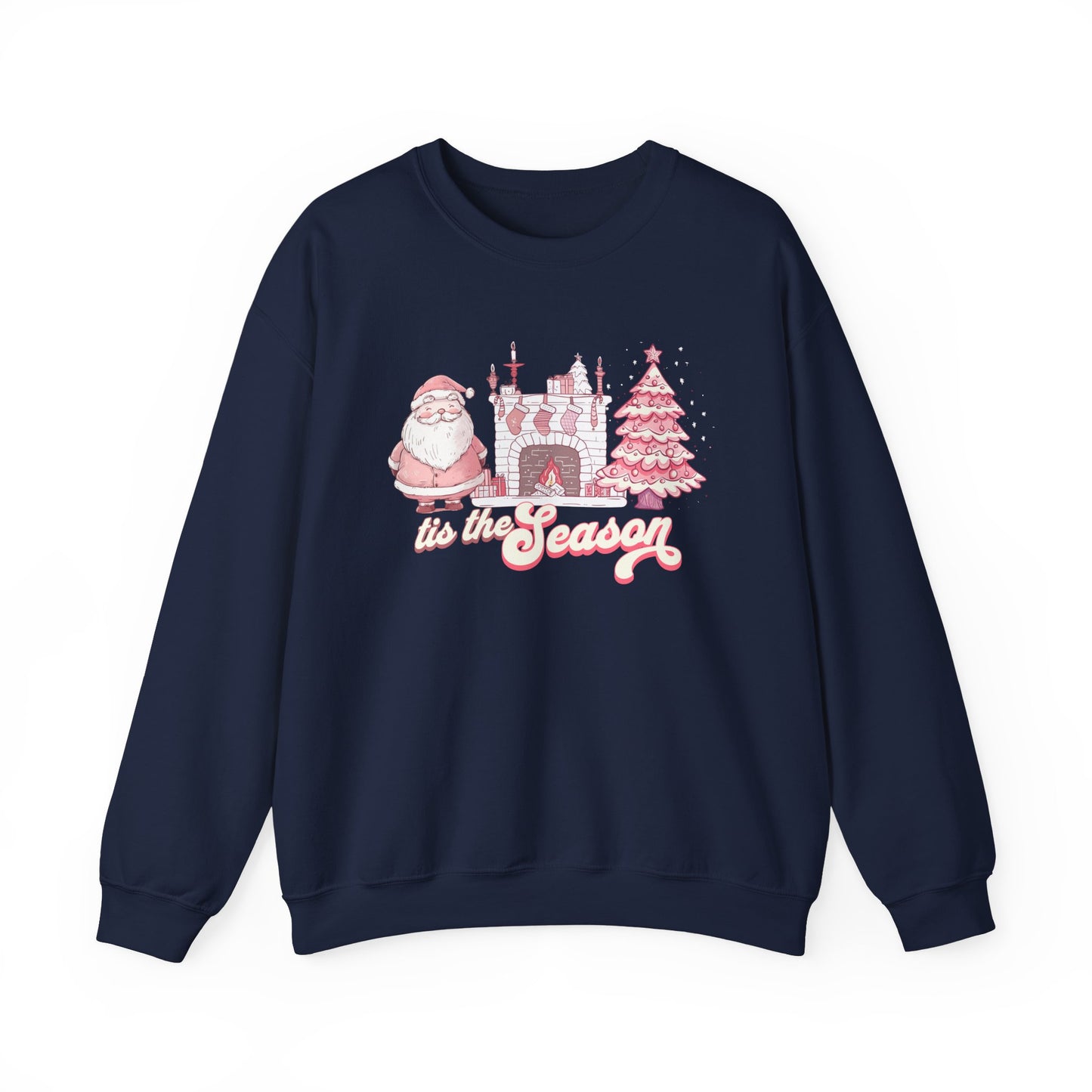 Tis The Season Cute Pink Christmas Graphic Sweatshirt