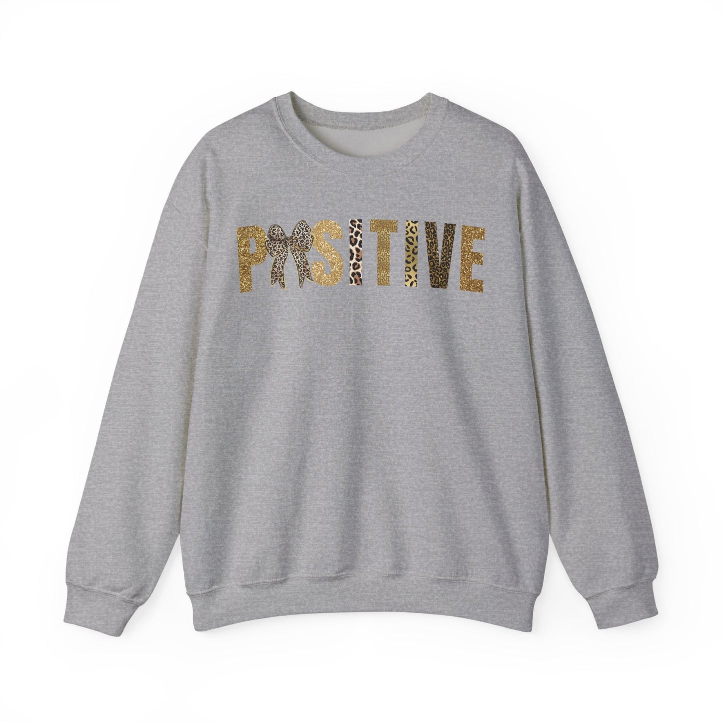 Positive Coquette Bow Glitter Leopard Patterns Sweatshirt