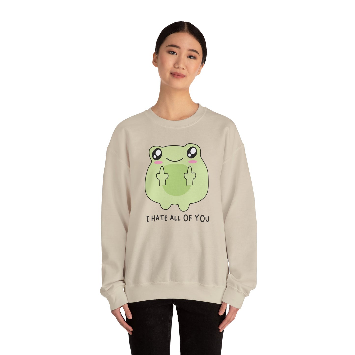 Hate All of You Funny Frog Middle Fingers Sweatshirt