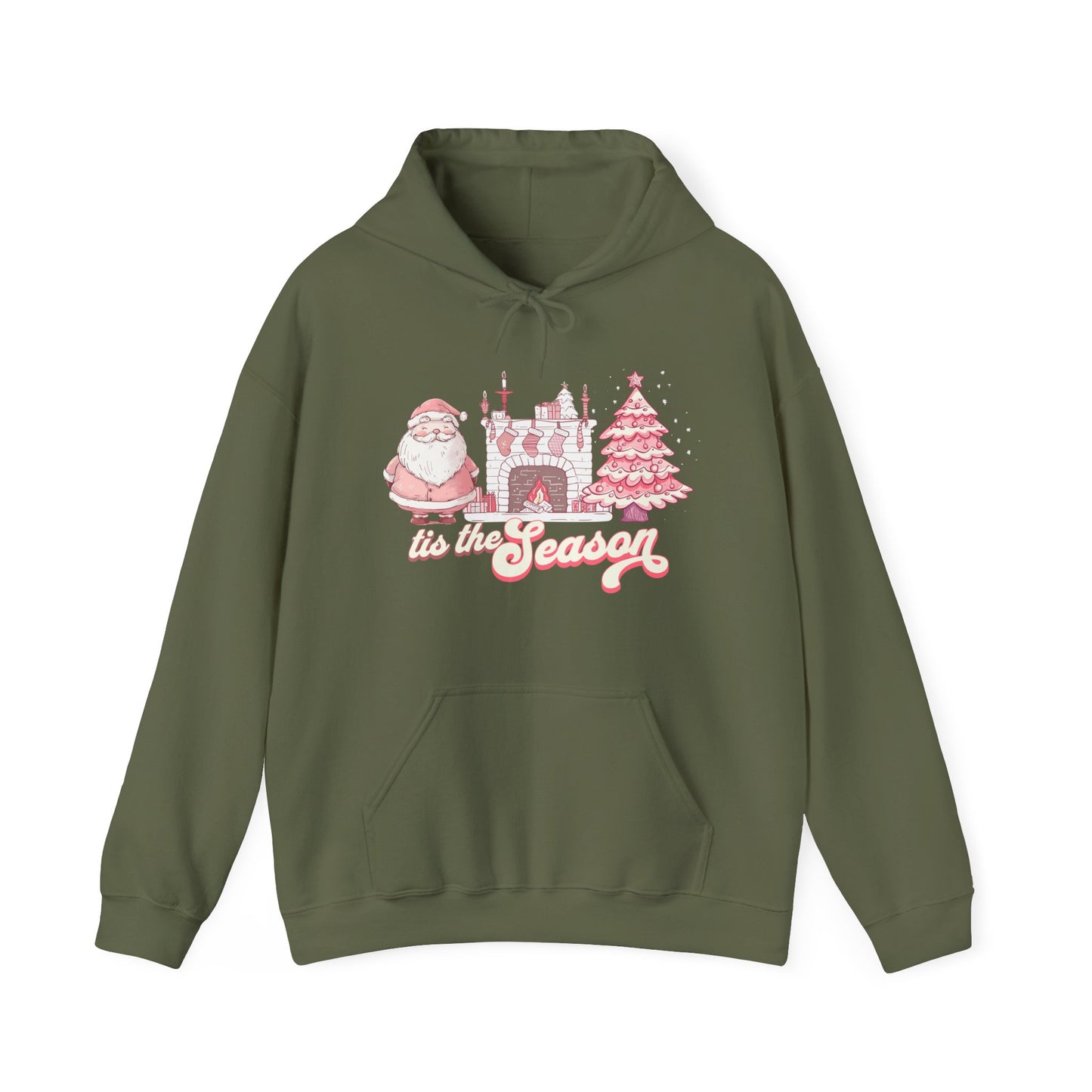 Tis The Season Cute Pink Christmas Graphic Hoodie