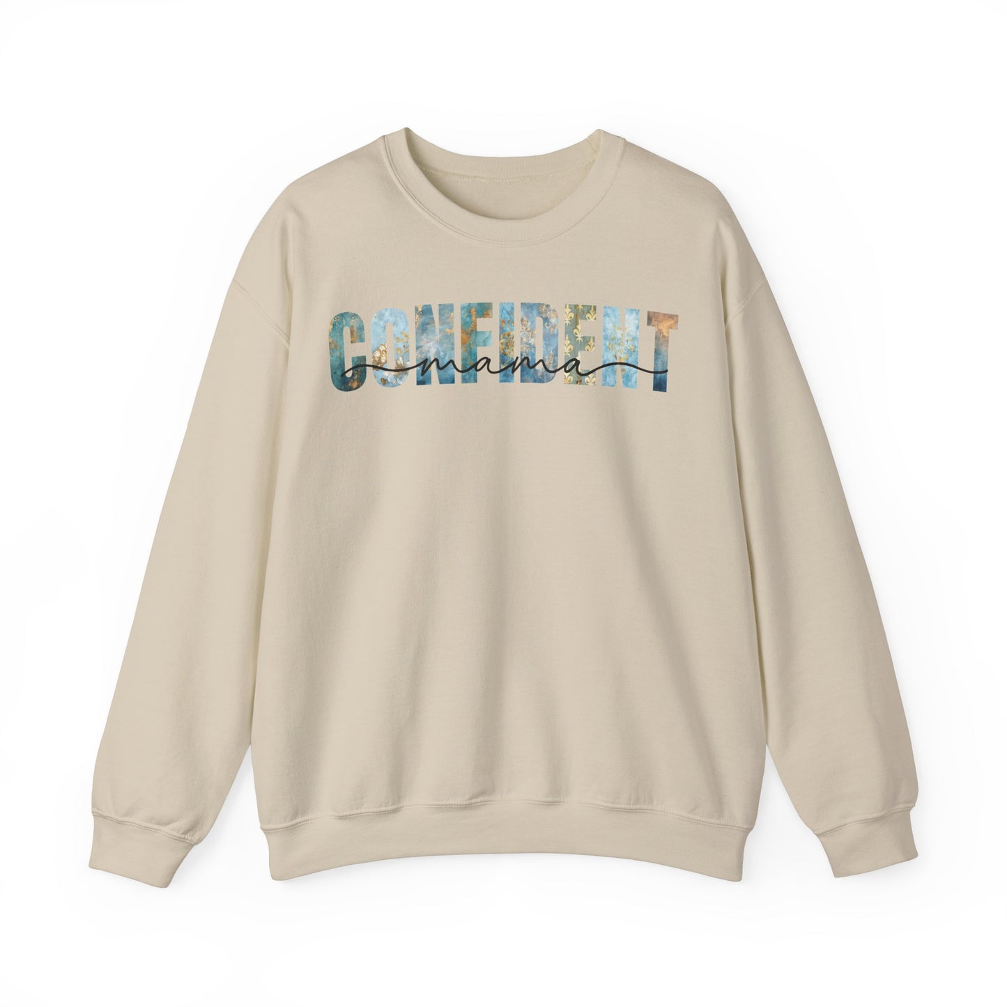 Confident Mama Blue and Golden Pattern Sweatshirt