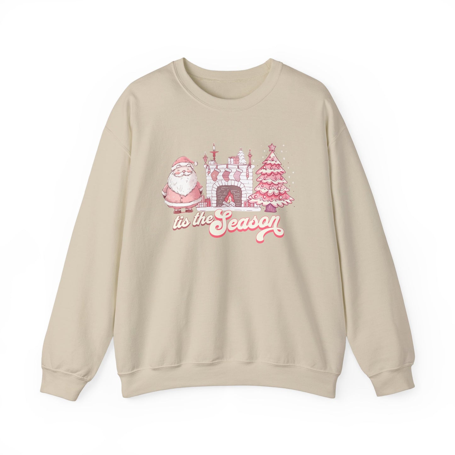 Tis The Season Cute Pink Christmas Graphic Sweatshirt