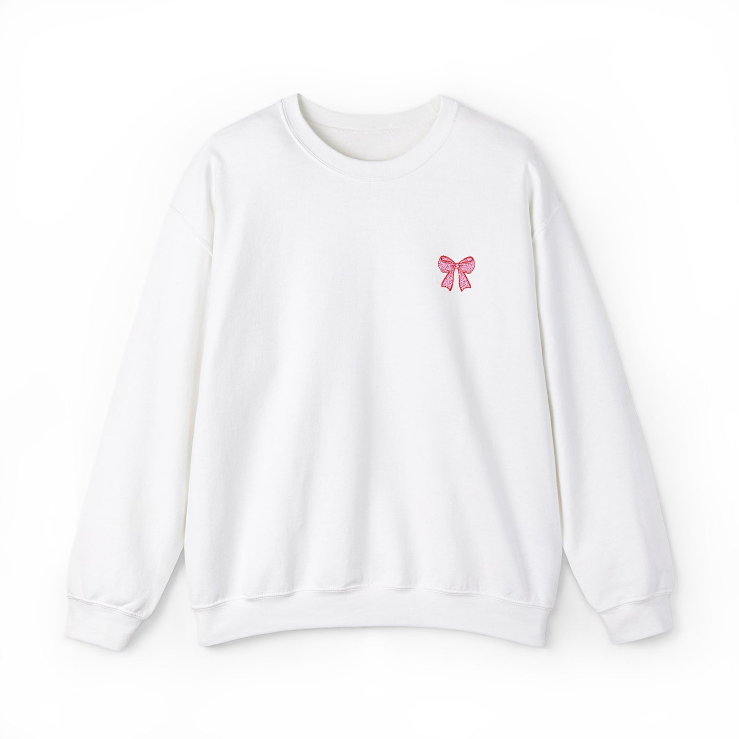 Embroidered Coquette Pink Bow Sweatshirt